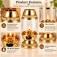 Pure Source India Brass Akhand Diya with Glass Cover | 250 ml Oil Capacity | Traditional Indian Oil Lamp for Puja, Home Temple, Diwali, Navratri & Spiritual Décor