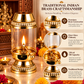 Pure Source India Brass Akhand Diya with Glass Cover | 250 ml Oil Capacity | Traditional Indian Oil Lamp for Puja, Home Temple, Diwali, Navratri & Spiritual Décor