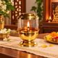 Pure Brass Akhand Jyot Diya with Glass Cover & Adjustable Wick | Traditional Indian Oil Lamp for Puja, Hindu Prayer, Diwali & Navratri Decor