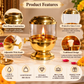 Pure Brass Akhand Jyot Diya with Glass Cover & Adjustable Wick | Traditional Indian Oil Lamp for Puja, Hindu Prayer, Diwali & Navratri Decor