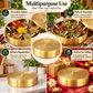 Pure Source India Brass Spice Box with 7 Containers & Spoons | 125 ml Each | Indian Masala Dabba & Spice Organizer