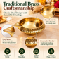 Pure Source India Brass Diya Set of 10 | Traditional Indian Oil Lamps for Pooja, Mandir & Home Décor | Small Brass Decorative Lamps for Diwali, Festivals & Housewarming