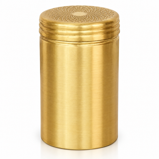 Pure Source India Brass Storage Container with Lid, 250 ml Tea, Sugar & Spice Canister, Decorative Kitchen Storage Jar, 1 Piece