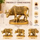 Pure Source India Brass Cow & Calf Statue 4 Inch | Antique Gold Decorative Figurine for Home Décor, Pooja, Vastu & Gifting