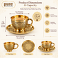 Product Title  Pure Source India Brass Tea Cup & Saucer Set of 6 | 4.4 oz / 130 ml Traditional Gold Tea Cups | Decorative Indian Serveware & Gifting