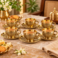 Product Title  Pure Source India Brass Tea Cup & Saucer Set of 6 | 4.4 oz / 130 ml Traditional Gold Tea Cups | Decorative Indian Serveware & Gifting