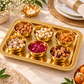 Pure Source India Brass Serving Tray with 6 Bowls | Decorative Snack, Dry Fruit & Appetizer Platter