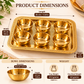 Pure Source India Brass Serving Tray with 6 Bowls | Decorative Snack, Dry Fruit & Appetizer Platter