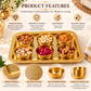 Pure Source India Brass Serving Tray with 6 Bowls | Decorative Snack, Dry Fruit & Appetizer Platter