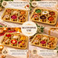 Pure Source India Brass Serving Tray with 6 Bowls | Decorative Snack, Dry Fruit & Appetizer Platter