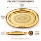 Pure Source India Brass Oval Serving Tray 10 Inch | Decorative Engraved Brass Platter for Serving, Pooja, Home Décor & Gifting