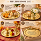 Pure Source India Brass Oval Serving Tray 10 Inch | Decorative Engraved Brass Platter for Serving, Pooja, Home Décor & Gifting
