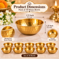 Pure Source India Hammered Brass Bowl Set of 10, 3.75 Inch Traditional Katori for Serving, Pooja, Snacks, Spices & Condiments, Gold Finish