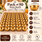 Pure Source India Hammered Brass Bowl Set of 50, 3.75 Inch Traditional Katori for Serving, Pooja, Snacks, Spices & Condiments, Gold Finish