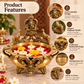 Pure Source India Brass Ganesha Urli Bowl, Heavy Traditional Indian Decorative Centerpiece, Floating Flower & Candle Bowl, Pooja & Home Décor, 19.5 × 20 × 15.5 cm