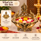 Pure Source India Brass Ganesha Urli Bowl, Heavy Traditional Indian Decorative Centerpiece, Floating Flower & Candle Bowl, Pooja & Home Décor, 19.5 × 20 × 15.5 cm