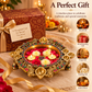 Pure Source India Heavy Brass Urli Bowl with Diya Holders & Hanging Bells, Traditional Indian Decorative Centerpiece, Floating Flower & Candle Bowl, Pooja Home Décor, 26.5 × 24 × 9 cm