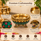 Premium Brass Urli Bowl for Home Décor, Indian Decorative Bowl with Embellished Design | Floating Flower & Candle Centerpiece for Diwali, Pooja, Weddings & Festive Décor