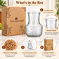 Clear Textured Glass Flower Vase for Home Décor | Decorative Table Vase for Fresh & Dried Flowers | Modern Centerpiece for Living Room, Dining Table & Entryway