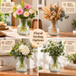Clear Textured Glass Flower Vase for Home Décor | Decorative Table Vase for Fresh & Dried Flowers | Modern Centerpiece for Living Room, Dining Table & Entryway
