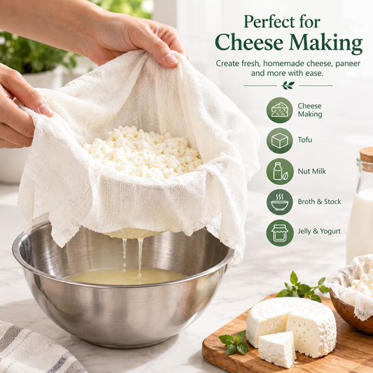 Pure Source India 2 Yard Long 100% Cotton Cheesecloth | Reusable Muslin Straining Cloth | 1 Meter Wide × 2 Yard Long | Food Preparation, Cheese Making, Cold Brew & Kitchen Use