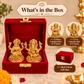 Pure Source India Brass Lakshmi & Ganesha Idol Set with Velvet Gift Box | 2.75 Inch Traditional Hindu God Statues for Diwali Puja, Home Décor & Gifting
